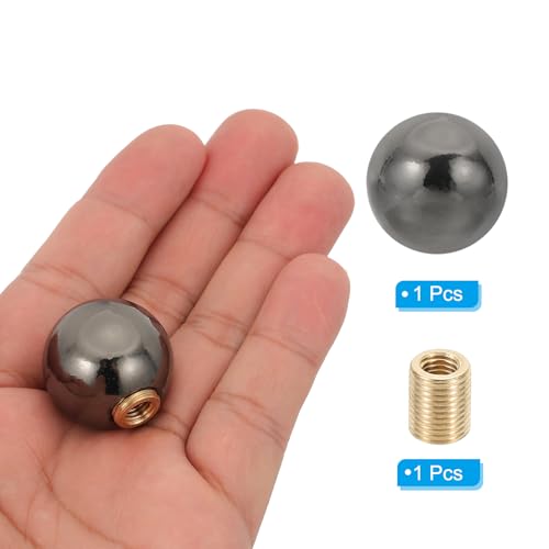 Image of PATIKIL 25mm Ball Lamp Finials Caps Knob, 1 Set Lamp Shade Decoration, Dark Gray