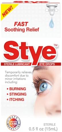Stye Sterile Lubricant Eye Drops, Stye Relief Eye Drops, 0.5oz