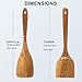 Wooden Spatulas, 2 PCs Natural Acacia Wooden Cooking Utensils Set for Non-stick Pan Kitchen Tool, flipping and Wok Spatula, Wooden Spoons & Spurtle for Cooking