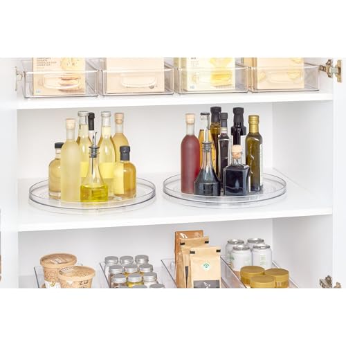 Image of iDesign Plastic 14.5-Inch Round Lazy Susan Organizer, Set of 4, Clear