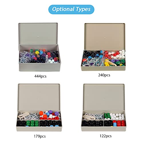 Conjunto de Kit de Modelo Molecular 444PCS (Modelo de 196 átomos + 244 Chaves de Link + 3 Orbitais +