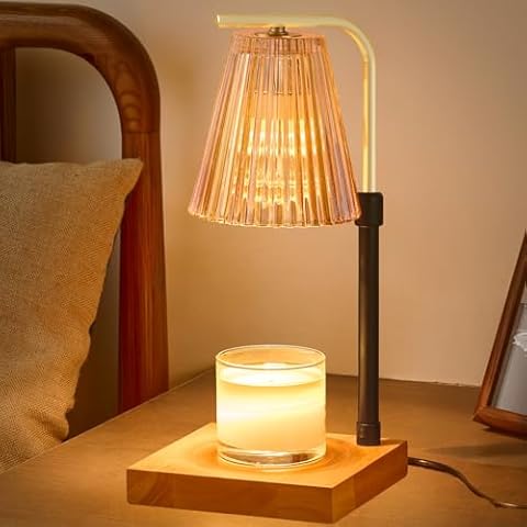 REIDEA Candle Warmer Lamp Timer, Dimmable Adjustable Height Wax Melt for Large 3 Wicks Scented Candles (Up to D-5.5 inches/H-6.6 inches), Safe and efficient, G2, Champagne Gold Cover