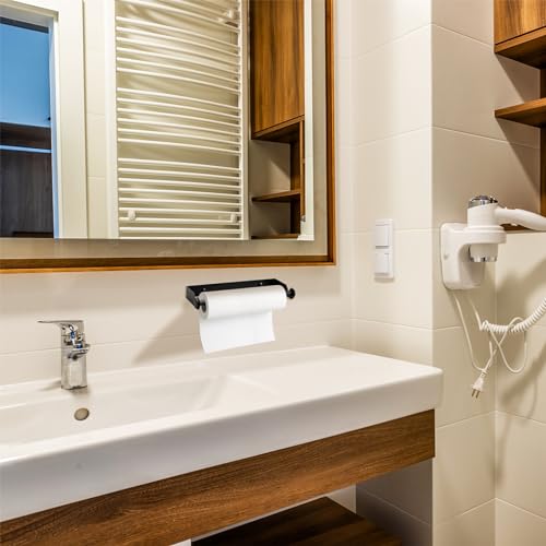 28CM Portarrollos Papel Cocina en Acero Inoxidable, Soporte Rollo Papel Cocina, Porta Rollos de Papel Cocina, Colgador Papel Cocina - Negro - imagen 7