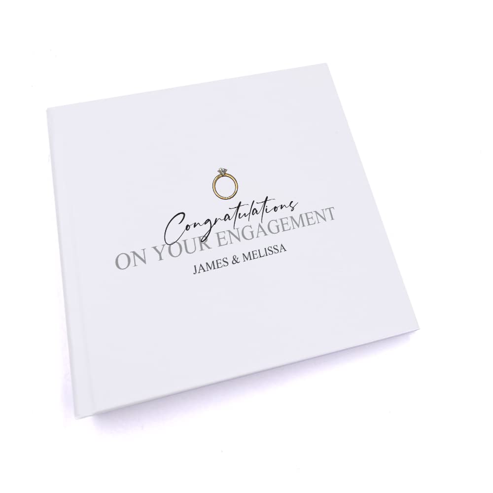Ukgiftstoreonline White Personalised Congratulations On Your Engagement Photo Album