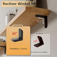 MOOCHE 4PC L Schwerlastwinkel,Winkel Schwarz 85MM Winkelverbinder Edelstahl – Ansicht 3