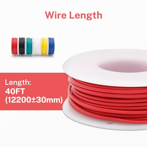 Image of FIRMERST 24 Gauge Solid Core Tinned Copper Hook up Wire Kit - 6 x 40 Feet