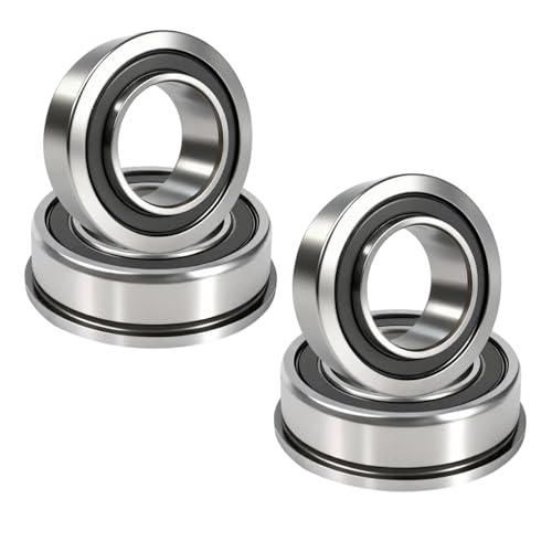 4 Rodamientos de Bolas con Brida F6003 de 20x35x11 mm, Calidad F6003-20-2RS para Carretillas, Carros, Remolques, Equipos de Jardinería, Maquinaria e Instalaciones Industriales.