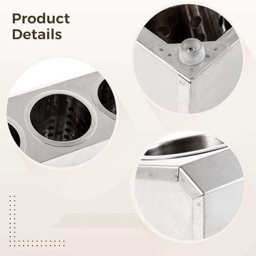 Texvora Stainless Steel Kitchen Utensil Holder with 3 Dividers, Large Flatware Caddy for Kitchen or Restaurant Countertop Storage, Commercial-Grade, Easy-to-Clean Design, Quality Finish for Daily Use - Image 5