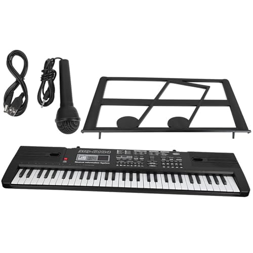 61 Tasten, Digitale Musik, Elektronische Orgel, Tragbares Keyboard mit Mikrofon für Kinder – 16 Klangfarben, 8 Percussion-Effekte, 10 Rhythmen, 6 Demos