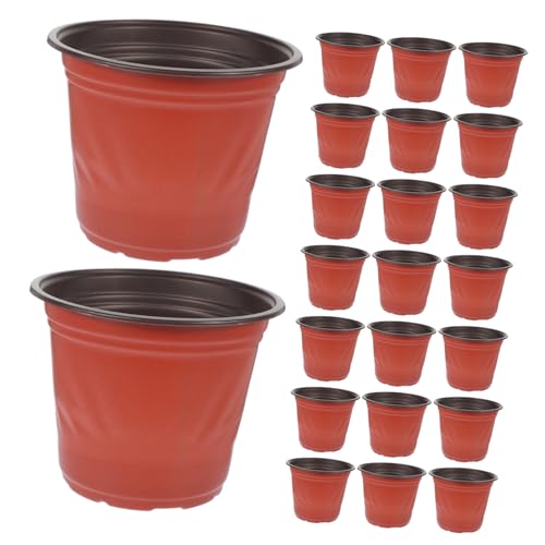 POPETPOP Lot de 50 Pots De Fleurs en Plastique De 12 Cm De Diamètre Design Moderne avec Trous pour Plantation De Plantes Succulentes