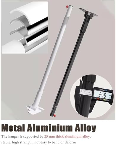 Closet Rod Aluminium Clothes Rod Holder with Adjustable Socket, Corner Support Extender Rod for Laundry Room, Shower Curtain Rod Flange Bracket Can 180° Swivel