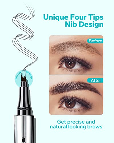 Meto Eyebrow Pen (2 Count), 4 Point Eyebrow Pencil, Waterproof Eyebrow Pencil With 4 Micro-Fork Tips, Eye Brow Pencils For Women Creates Natural Looking Eyebrow Makeup And Stays All Day (Light Brown) #TOP1