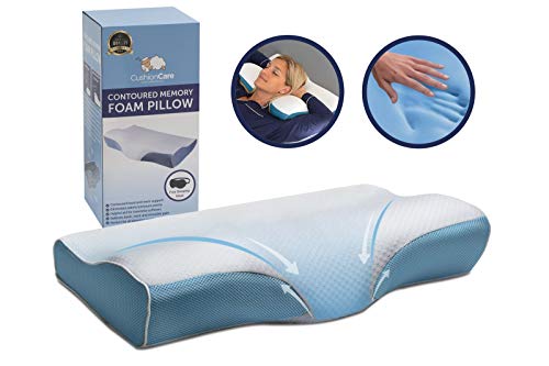 Contoured Orthopedic Memory Foam Pillow for Neck and Shoulder Pain Support - Firm