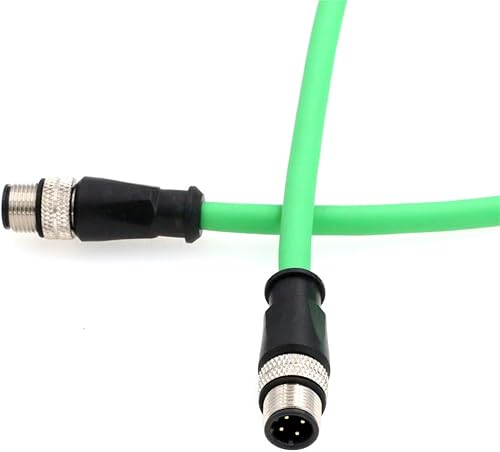 Miniatura 8 de Cámara Ethernet flexible blindada M12 4 Pin D Code macho a M12 4 Pin D Code Cable macho para red de aplicaciones industriales (1, 32.8 ft)