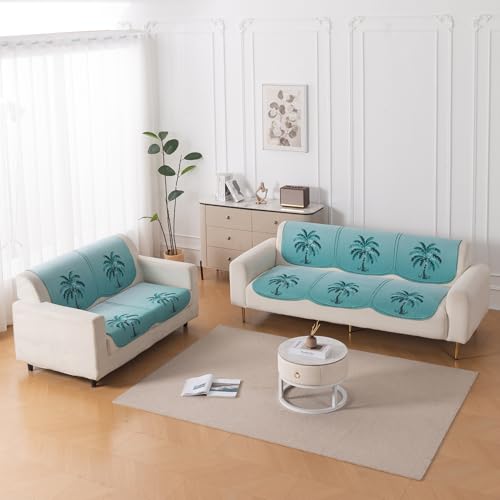 Image of HOKIPO HeavenHue Sofa Cover 5 Seater Panel Set 3+2, Island Breeze