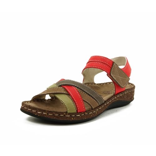 WALK & FLY - Sandalia 43170-VEL para: Mujer Color: Rojo Talla: 40
