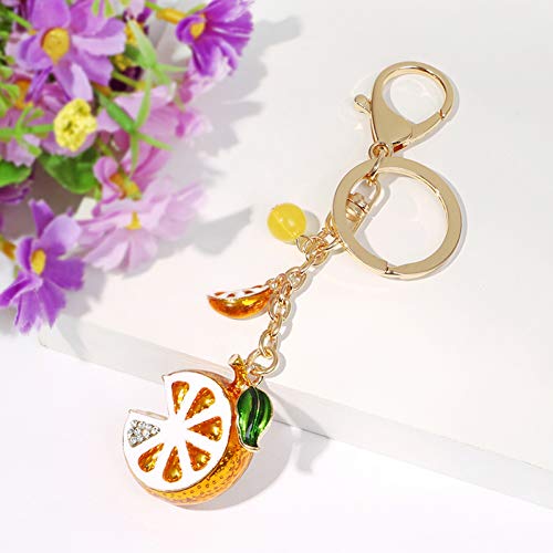 YCEOT Portachiavi con Frutta 3D Portachiavi con Limone Strass di Cristallo Pendente Borsa Borsa Borsa da Auto Collezione Regalo di Nozze
