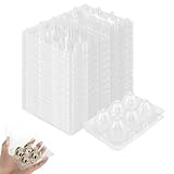 NAMYEUT 80 cajas para huevos de codorniz, 6 unidades, plástico, 6 rejillas de plástico para huevos de codorniz, soportes para huevos, cajas transparentes con tapa para frigorífico