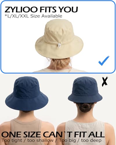 Image of Zylioo XXL Cooling Sun Hat for Big Heads, Wide Brim Summer Hat | Roomy Outdoor Fit-Extra crown space and a flexible rim give fuller head shapes easy coverage during long warm days.