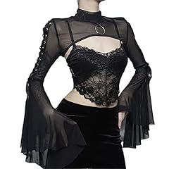 Gothic Punk Cover Ups Mesh Crop Tops
