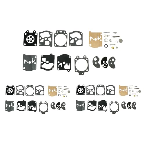 Ulifebet 3 Pack Carburetor Rebuild Diaphragm Gasket Kit Compatible with WA WT Series 2-Cycle Trimmer Leaf Blower Poulan Craftsman Replace K10-WAT