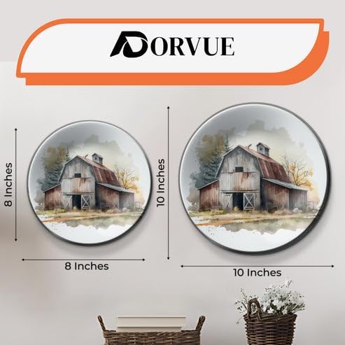 Adorvue Set of 3 Country House Ceramic Decorative Wall Plates For Home Decoration Show Pieces & Wall Accessories For Living Room, Bedroom, Drawing Room, Housewarming, Anniversary, Return Gift 8″
