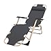 Leżak HAIYU zdejmowane poduszki i zagłówki, leżanka ogrodowa na taras, balkon, plażę i kemping na świeżym powietrzu (kolor szary, rozmiar: krzesło)