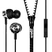 Zipbuds PRO mic Never Tangle Zipper Earbuds with Noise Canceling Mic/Remote, Black