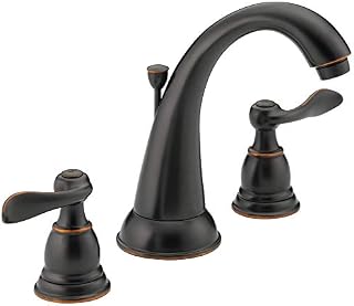 Delta FAUCET Windemere Badezimmerarmatur mit 2 Griffen, mit Metallablauf NULL Oil-Rubbed Bronze