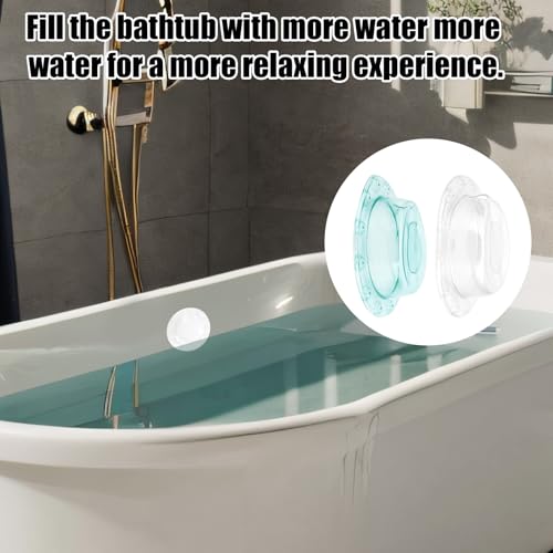 2pcs Bathtub Overflow Drain Covers, 15.8cm/6.2inch PVC Universal Bath tub Drain Plugs Stoppers for Deep Soaking Baths Spa Accessories Tightly Sealed & Compressible Folding Storage by Fukaisu - Used condition - Image 3