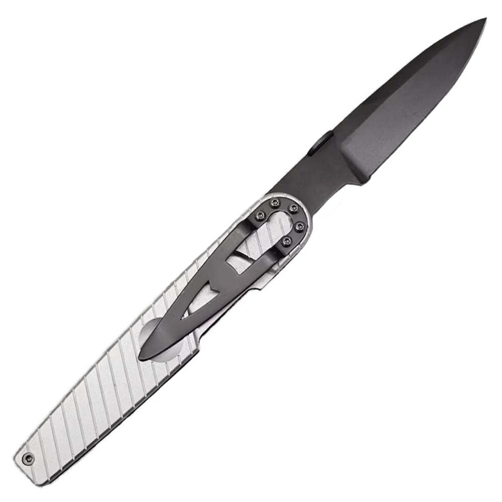 Klappmesser 8.7" Taschenmesser Tragbar aus schwarz stahl, Alu aluminium, Slim Outdoor Messer Survival Jagdmesser Scharfes Einhandmesser, EDC Messer mit clip, N690 edelstahlklinge, Ergonomisches Design