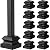 12 Pcs Iron Baluster Shoes Stair Flat Shoe with Screw for 1/2 Inch Square Scroll Basket Twist Knuckle Staircase Balusters Metal Spindle Railing, Satin Black (12)