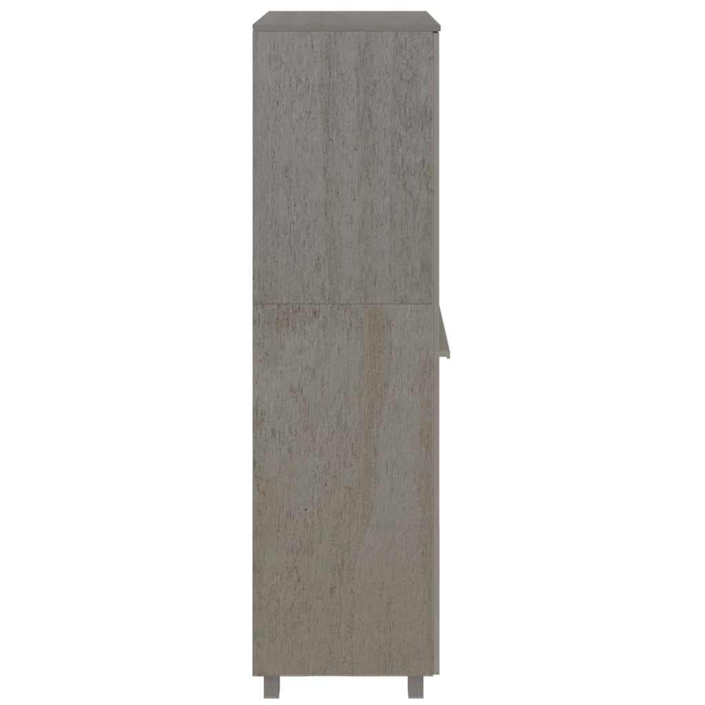 SYDE Armadio in legno massello di pino grigio chiaro, 89 x 50 x 180 cm