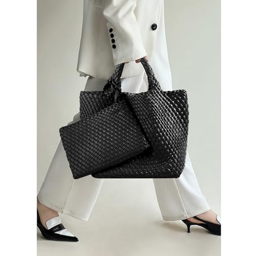 Image of JINMANXUE Fashion Woven Bag Shopper Bag Travel Handbags and Purses Women Tote Bag Large Capacity Shoulder Bags
