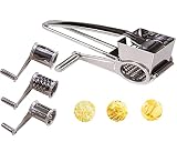 LOVKITCHEN Vegetable Cheese Grater with 3 Interchanging Rotary Ultra Sharp Cylinders Stainless Steel