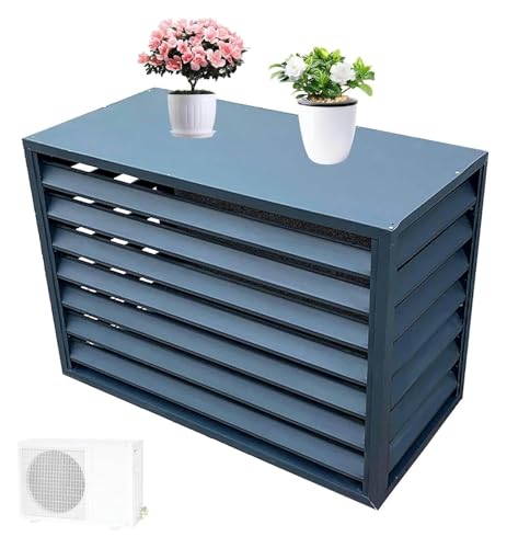 エアコン室外機カバー, ルーバー室外機カバー, エアコン室外機用カバー、エアコンを隠すフェンス、屋外に最適(Gray,1.5p(4sides))