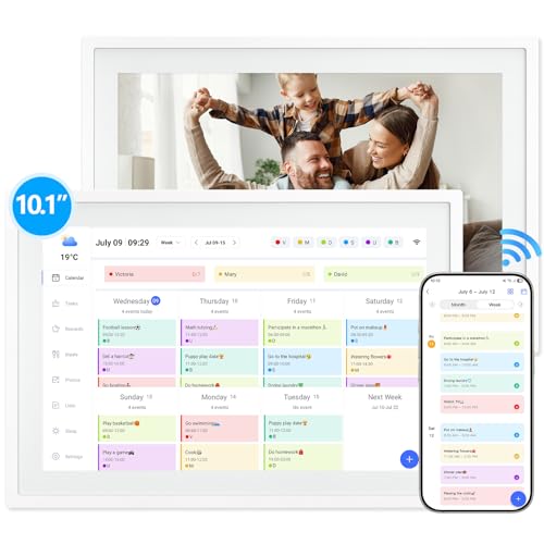 Digital Calendar,10.1 Inch Planner Electronic Calendar&Chore Chart,Smart Calendar Touchscreen Interactive