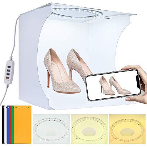 fotoconic Portable LED Light Box Photo Tent with Ring Light, 12 Inch 31cm