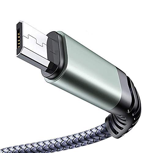 Android Micro USB Cable Charger 2 PACK 6.6FT for Samsung Galaxy S7 Charging Cable, Phone Charger Cord Compatible with Samsung Galaxy S6,J7 Edge Kindle Note 5 DURABLE NYLON MATERIAL -Grey