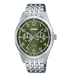 Casio Reloj para Hombre, Esfera Negra, Correa Plateada
