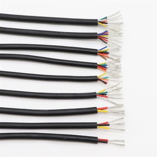 Outdoor Extension UL2464 Soft Electronic Audio Wire 28AWG to 16AWG Sheathed Wire Cable Copper Signal Cable 8 Core 9 Core 10 Core Solar sheathed(22AWG,10 Meters 8 Cores)