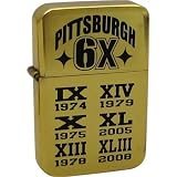 Pittsburgh Lighter - 6X Champs with Dates (Flip Top Wick)