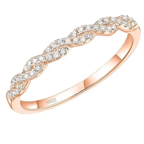 Bagues de fiançailles pour femme en argent sterling Wycian alliance entrelacée sans pierre