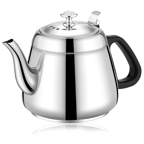 CUCUFA Tetera de Acero Inoxidable, Tetera de Estufa de 2 litros con Filtro de Malla Fina, de Pulido de Espejo fácil de Limpiar con manija Resistente al Calor, Estufa