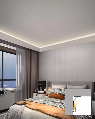 Moulures de corniche en aluminium chic pour un éclairage indirect LED de plafond unique