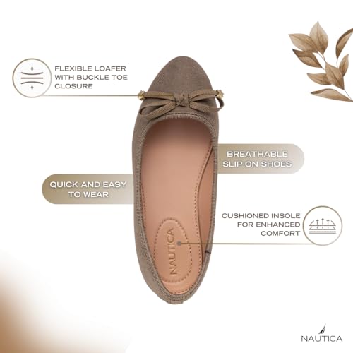 Nautica Girls' Dress Slip On Ballerina Flats – Mary Jane Ballet Fashion Shoes for Toddlers, Little Kids, and Big Kids – Lightweight & Comfortable3
