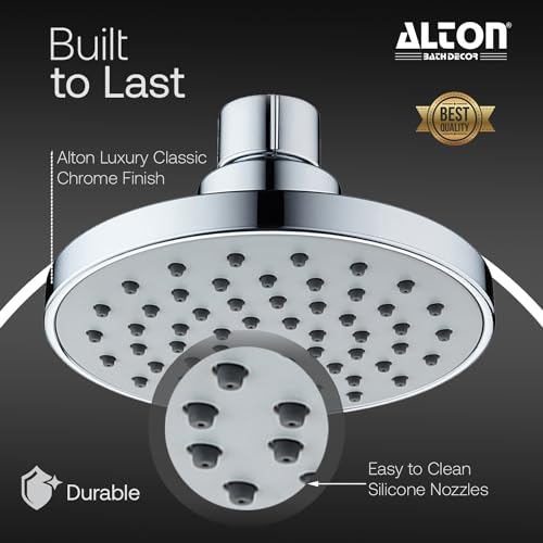 ALTON SHR20520 ABS 4-INCH Rain Flow Overhead Shower Without Arm | Shower Head | Bathroom Shower, Chrome Finish