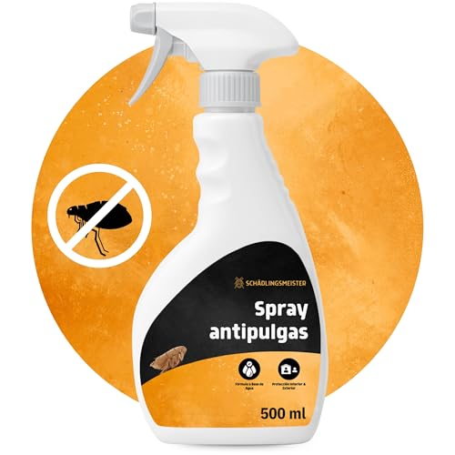 Panteer ® Spray Antipulgas 500ml - contra Las pulgas en el hogar - Sin permetrina - Altamente eficaz Gracias al acetamiprid - Fabricado en Alemania