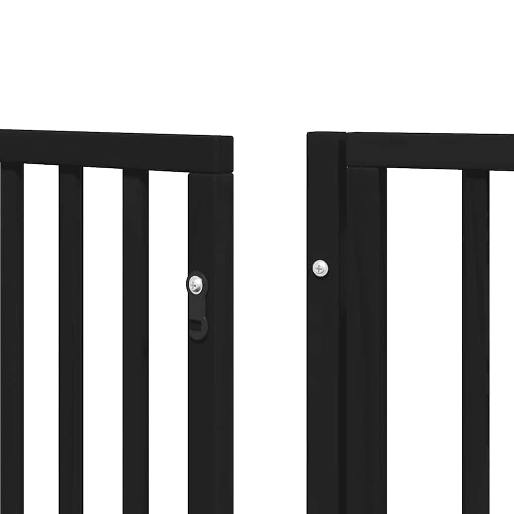 vidaXL Puerta de Perros Plegable 15 Paneles Madera álamo Negra 750 cm