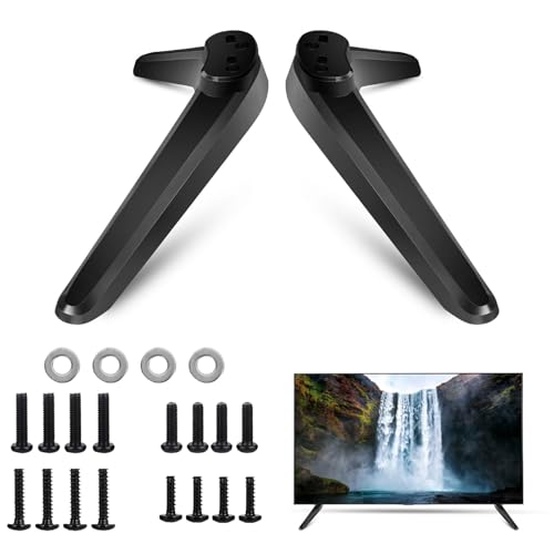 EVDZNA Patas para Soporte de TV, Pies de Soporte de TV Universales para Mesa, Accesorios de Soporte de TV, Soporte de TV con Tornillos, Apto para la Mayoría de Televisores, Negro